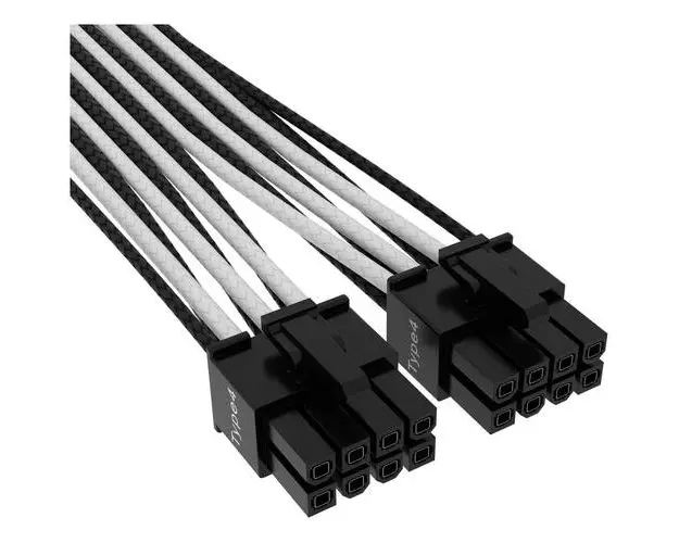 Cablu de alimentare Corsair Premium 12+4pin PCIe Gen 5 12VHPWR 600W , Type 4, negru/alb