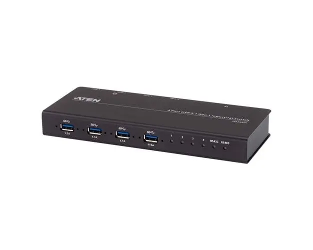 Comutator Hub Industrial ATEN, 4 x 4 USB 3.2 Gen 1 US3344I (Negru)