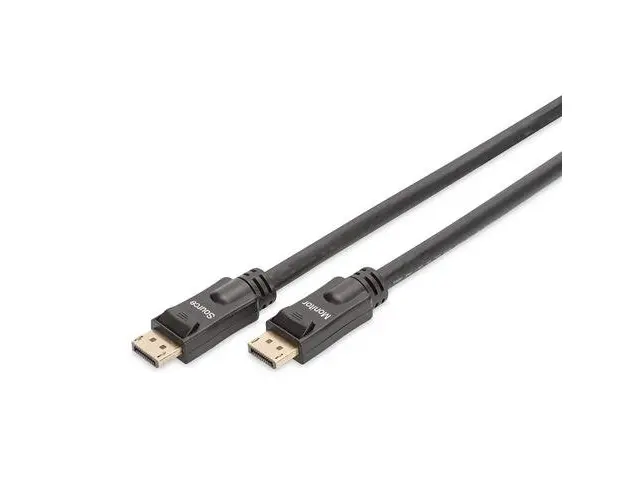 Cablu Assmann, 2 x DisplayPort tata, 15m, Negru