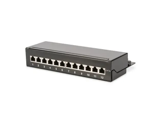Panou de corectie cu 12 porturi, Digitus, 1U, Negru, DN-91612SD-EA