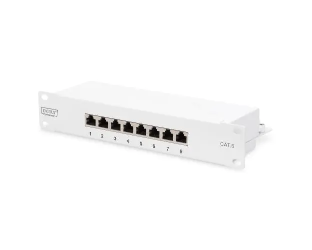 Patch panel rackabil 8 porturi RJ45 cat.6e ecranat,bej