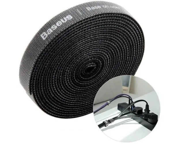 Banda velcro organizare cabluri, Baseus, 3 m, Negru