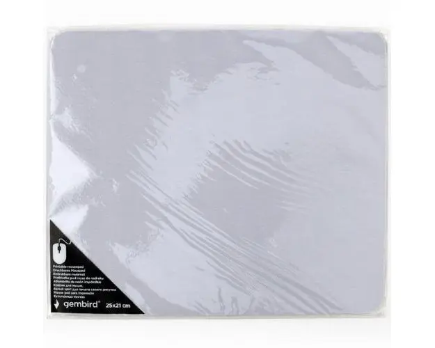 Mousepad Gembird, cauciuc si material textil, 250 x 210 x 3 mm, printabil, Alb, MP-PRINT-M