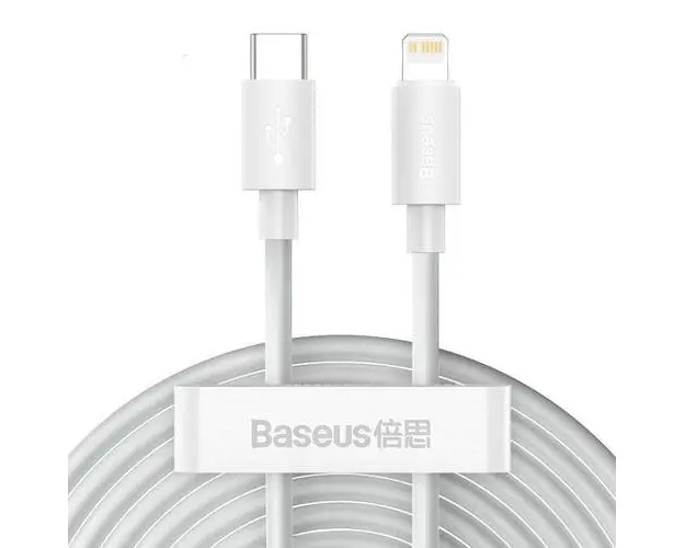 Cablu de Date Baseus, USB Type-C - Lightning, Fast Charge, PD 20W, 1.5m, Alb