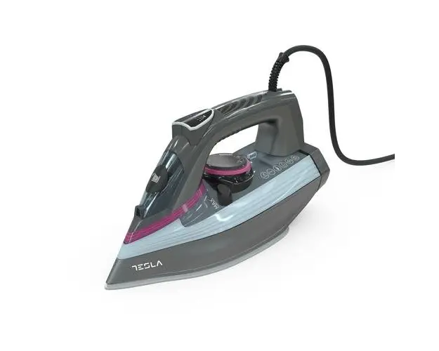 Fier de calcat Tesla IR400GP, 3100 W, talpa ceramica, rezervor 380 ml, 25g/min, Functie Anti-Calcar, Functie Anti-Picurare, cablu 1.9 m (Gri)
