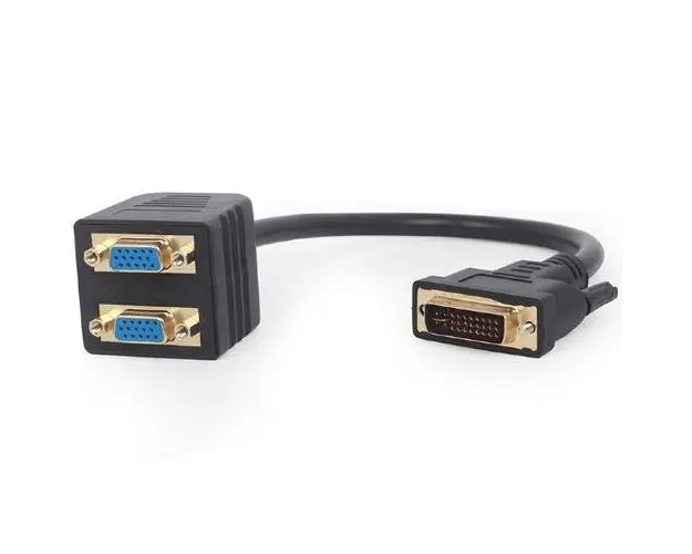 Cablu video Gembird A-DVI-2VGA-01, DVI-I DL (T) la 2 x VGA (M), 0.3m, Full HD/60Hz, Negru