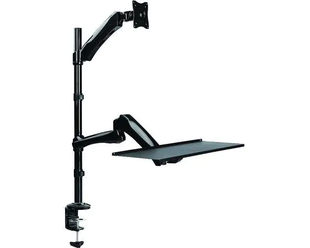 Suport de birou Logilink, pentru 1 TV/monitor plat, diagonala max 27 inch, rotatie, inclinare, pivotare, max 9 kg