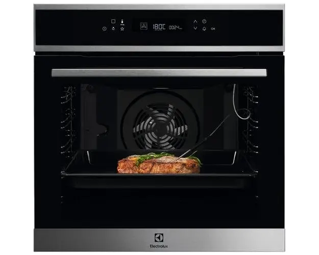 Cuptor incorporabil Electrolux COE7P31X2, Electric, 72 L, Autocuratare pirolitica, SenseCook, Food Sensor, Display LCD, Grill, Soft close (Negru/Argintiu)
