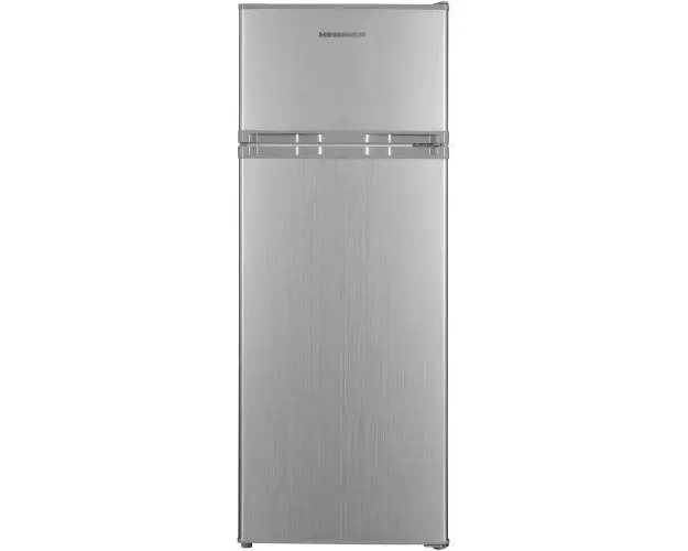 Frigider cu doua usi Heinner HF-H2206SE++, 206 L, lumina LED, 3 rafturi de sticla, Clasa E, H 143 cm (Argintiu)