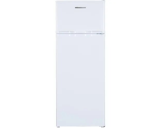 Frigider cu doua usi Heinner HF-H2206E++, 206 L, lumina LED, 3 rafturi de sticla, Clasa E, H 143 cm (Alb)
