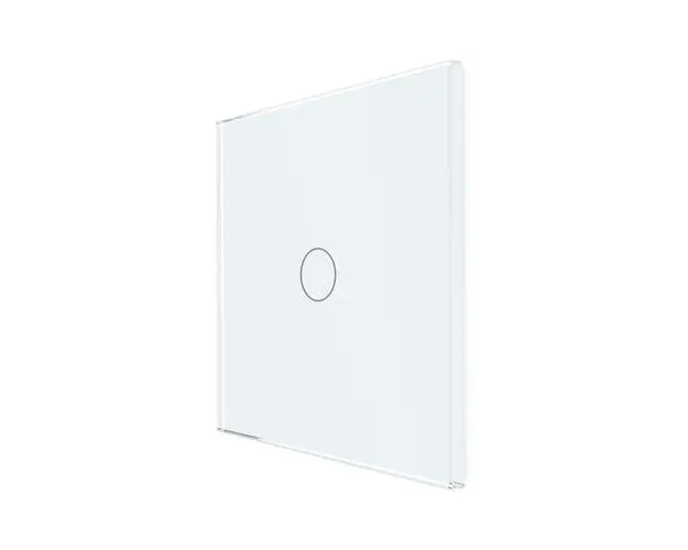 Panou Intrerupator Simplu cu Touch Din Sticla LUXION, Alb