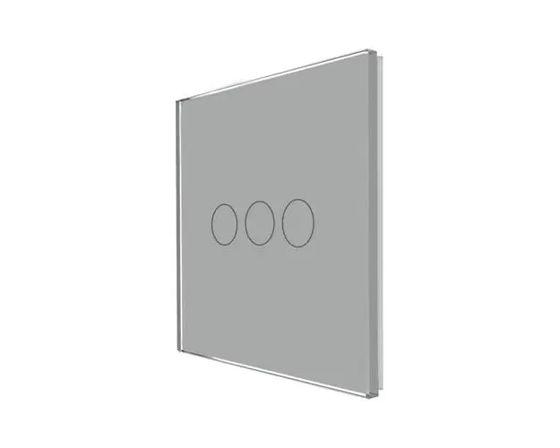 Panou Intrerupator Triplu cu Touch Din Sticla LUXION, Gri