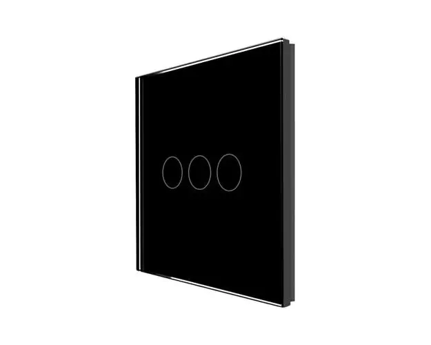 Panou Intrerupator Triplu cu Touch Din Sticla LUXION, Negru