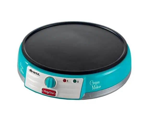 Aparat De Preparat Clatite Ariete Party Time 0202, 1000 W, Termostat Reglabil (Albastru)