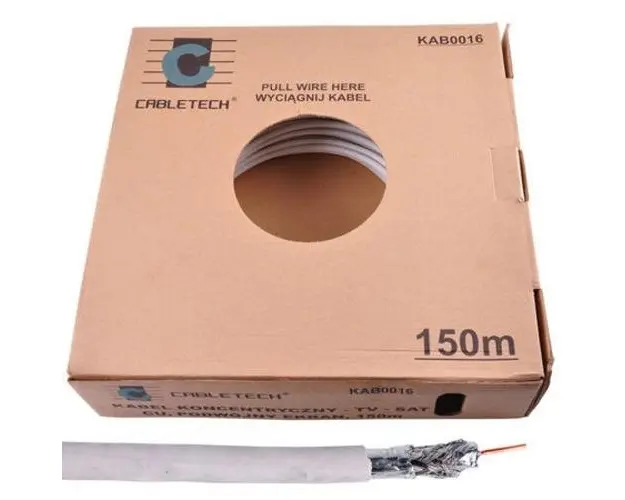 Cablu coaxial dublu ecranat Cabletech, 150 m, miez cupru