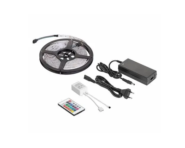 Kit banda RGB Rebel, 28 W, 300 x LED, 5 m, 3600 lm, controller si alimentator inclus