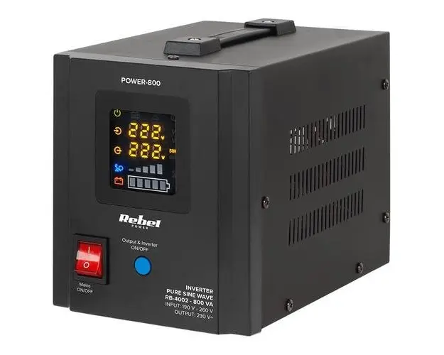 UPS pentru centrala, unda pura sinusoidala, 800VA, 500W, Negru, REBEL