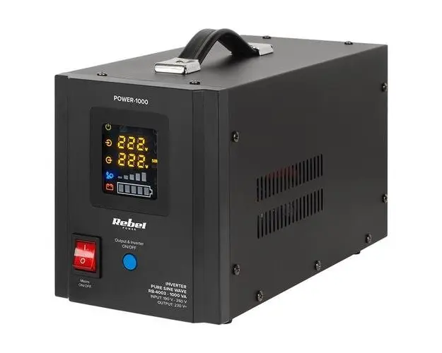 UPS pentru centrala, unda pura sinusoidala, 1000VA, 700W, Negru, REBEL