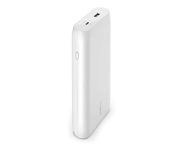 Acumulator Extern Belkin Boost Charge, 20000 mAh, 30W, 1x USB Type-C, 1x USB (Alb)