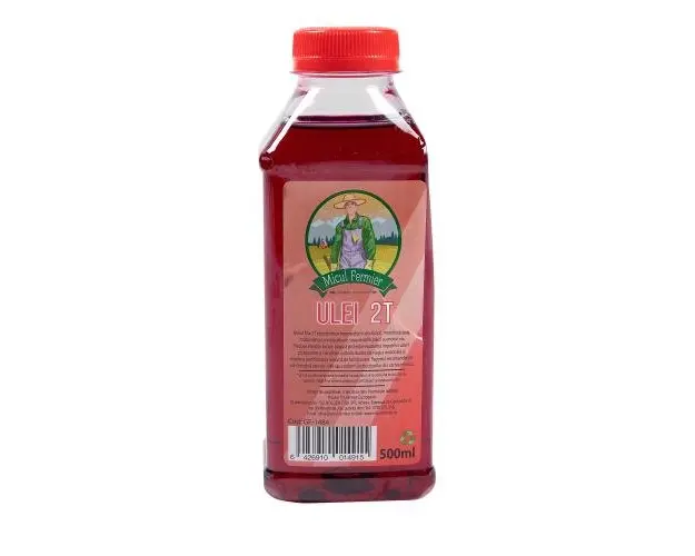 Ulei amestec pentru drujbe si motocositori Micul Fermier, MIX 2T 500 ml, Rosu