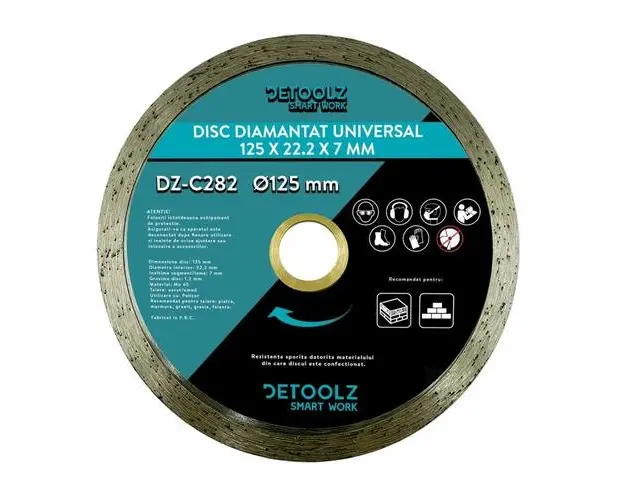 Disc diamantat universal 125x22.2x7mm Detoolz DZ-C282