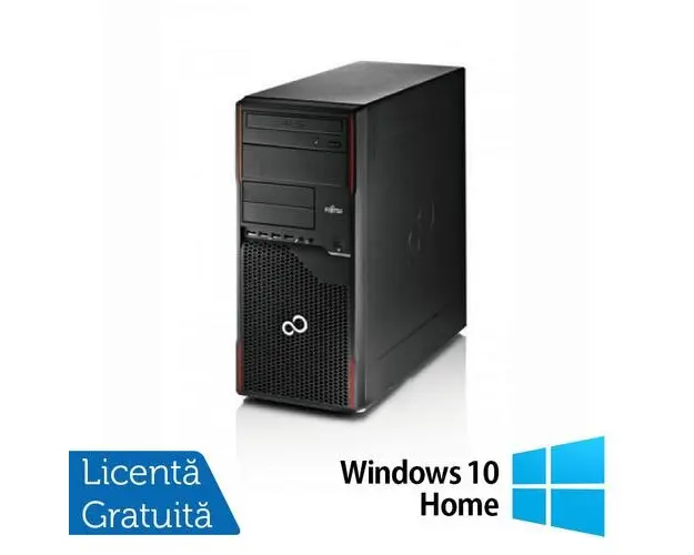 Calculator Sistem PC Refurbished Fujitsu Esprimo P710 Tower, Intel Core i7-3770 3.40GHz, 8GB DDR3, 256GB SSD, DVD-ROM + Windows 10 Home
