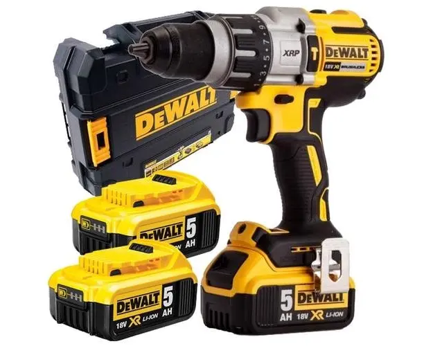 Masina de gaurit si insurubat cu percutie DeWalt DCD996P3-QW, 18V XR Li-Ion, motor fara perii, cu acumulatori, 3x5.0Ah (Negru/Galben)