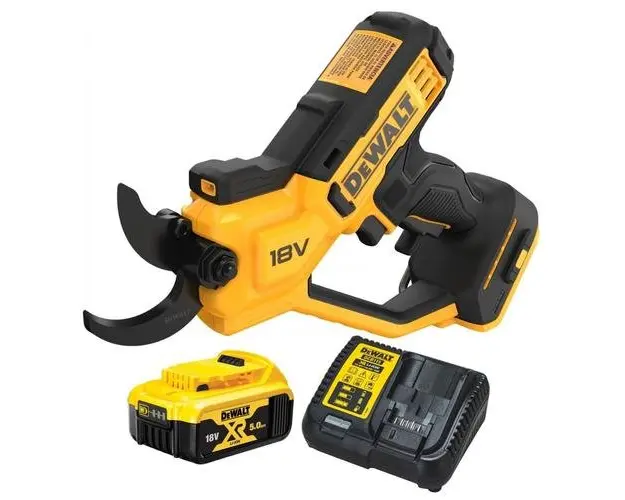 Foarfeca pentru taiat vie si crengi pe acumulator DCMPP568P1, diametru taiere maxim 38 mm, 18V/1x5.0 Ah Dewalt