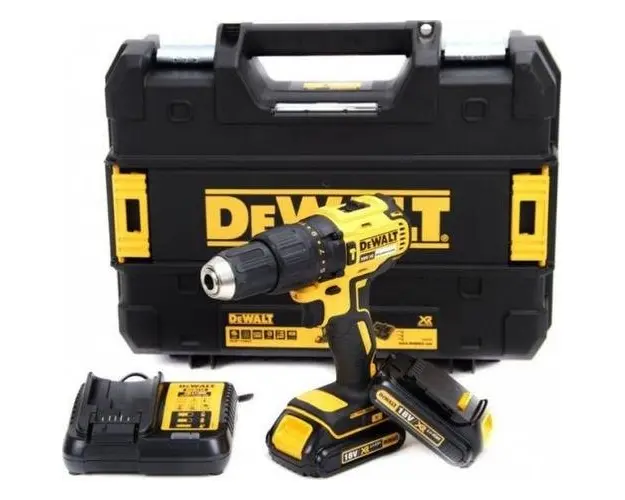 Set burghiu cu baterie Dewalt DCD778D2T, 18V, 1750 RPM (Negru/Galben)