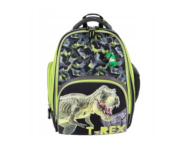 Ghiozdan clasele I-IV Majewski, 1 compartiment, 2 buzunare, Colectia T-Rex (Multicolor)