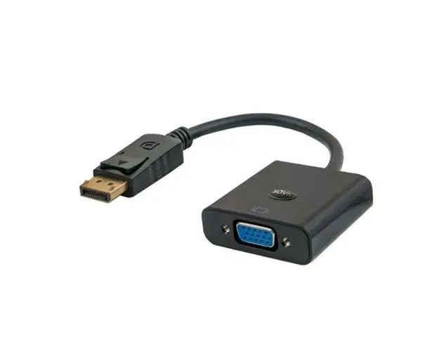 Cablu adaptor, convertor, Savio CL-90, Displayport (DP) tata aurit la VGA mama, Negru