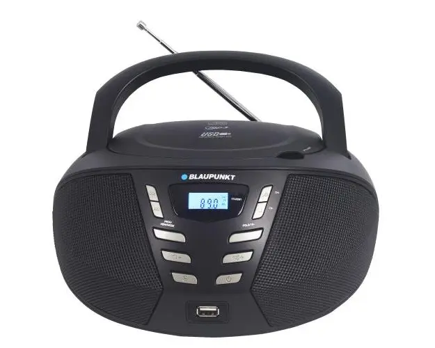 Microsistem Blaupunkt BB5BK, 2 x 1.2 W RMS, FM, CD, MP3, USB, AUX, Negru