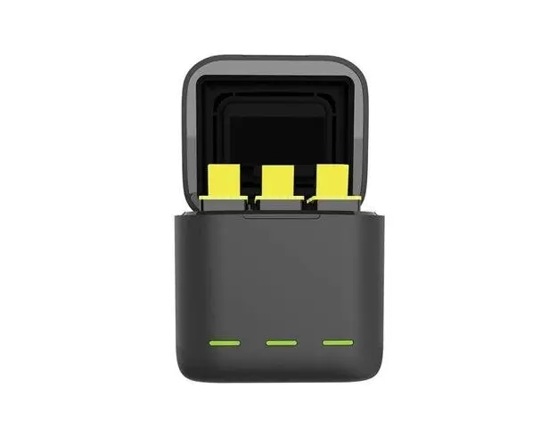 Set incarcator tip carcasa si 3 acumulatoare camera video sport Telesin pentru GoPro Hero9/Hero10 Black, Cablu USB inclus, Negru