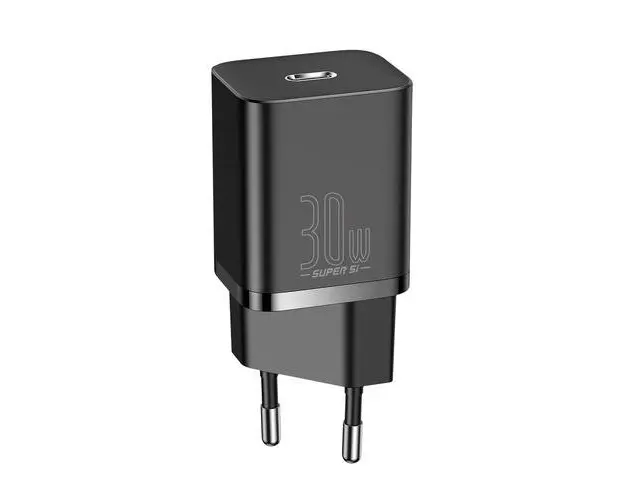 Incarcator retea Baseus Super Si, 30W, Universal, USB Type-C (Negru)