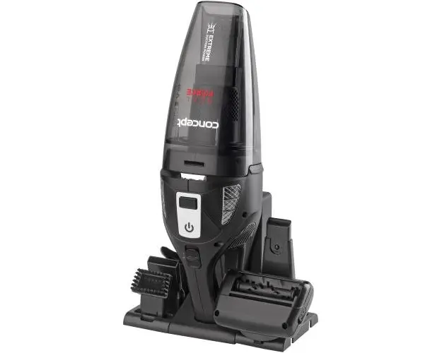 Aspirator de mana Concept VP4380, 110W, 18.5 V, 0.45 L, 2 niveluri de putere, filtru HEPA (Negru)