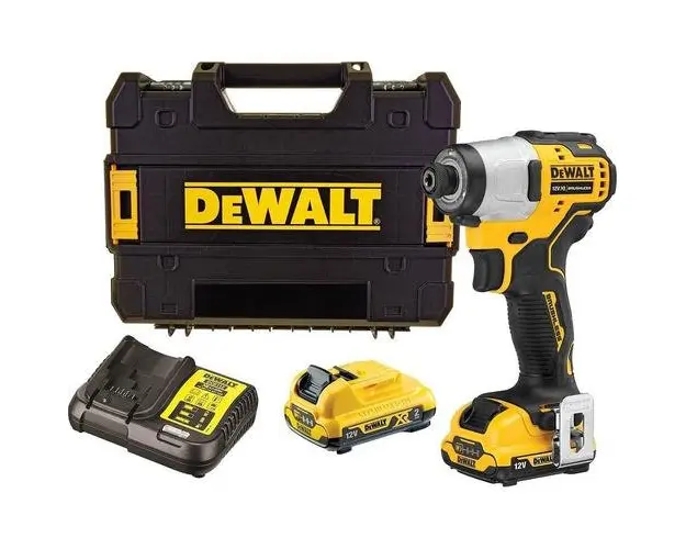 Masina de insurubat cu valiza, Dewalt, 12V, 2600 rpm, Galben/Negru