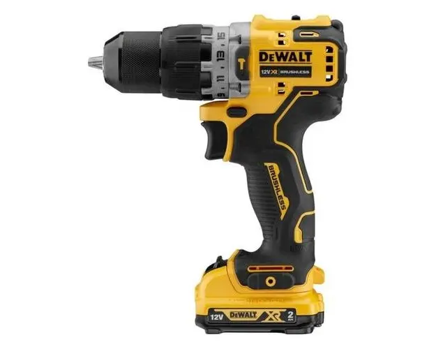 Masina de gaurit/insurubat Dewalt DCD706D2-QW, 12V, 2Ah, 1500 RPM (Negru/Galben)