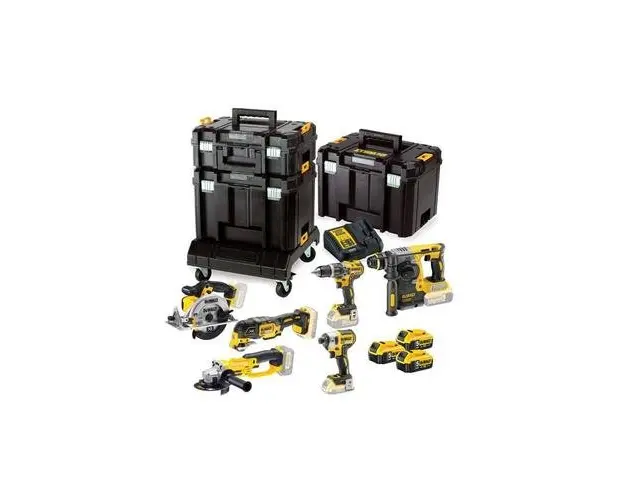 Set 6 scule electrice cu acumulatori, incarcator si valize de depozitare, Dewalt