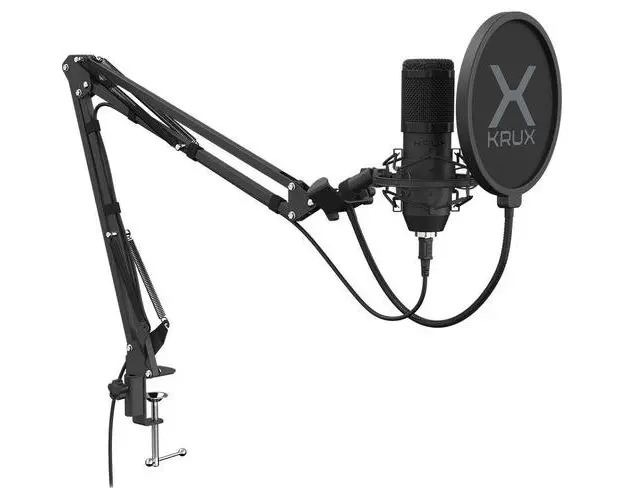 Set microfon Krux KRX0109, USB, Cardiod (Negru)