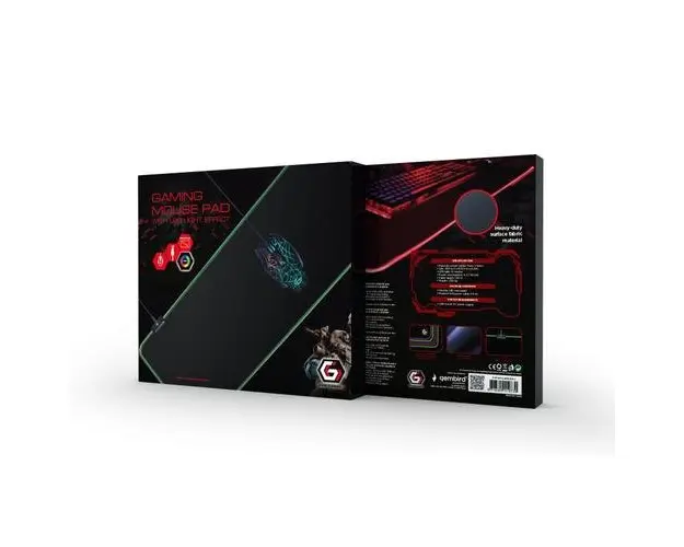 Mousepad gaming Gembird MP-GAMELED-L, Lumina LED (Negru)
