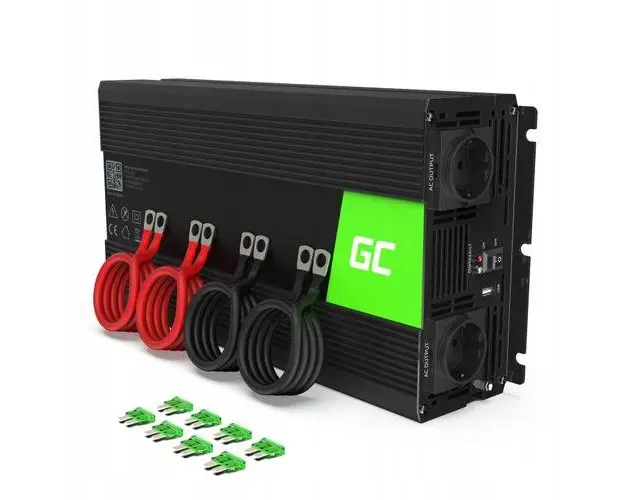 Invertor de tensiune 1500W/3000W 24V la 230V Volt USB DC AC Green Cell