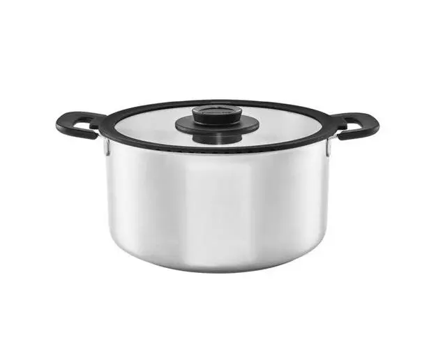 Oala cu capac functional Fiskars Form, 7 L, 27.8 cm (Argintiu)