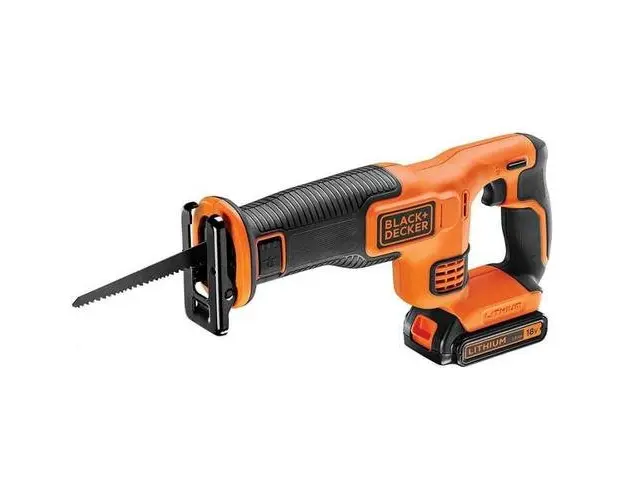 Fierastrau tip sabie cu acumulator 18V 1,5 Ah, Black & Decker (Negru/Portocaliu)