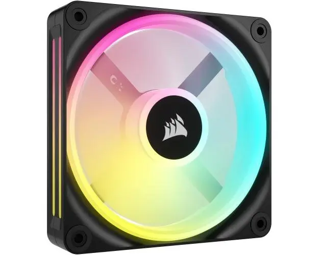 Ventilator Corsair iCUE LINK QX120 RGB Magnetic Dome, Starter Kit, 120 mm, Negru