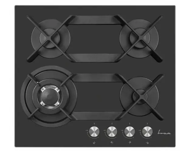 Plita incorporabila Fram FBH-V4IWFDL-GZG, Gaz, 4 Arzatoare, Arzator Wok (Negru)