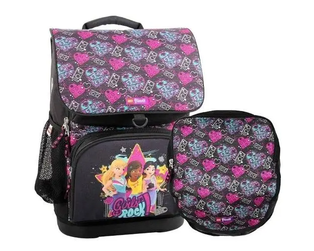 Ghiozdan scoala Optimo + sac sport, LEGO Core Line - design Friends Girls Rock