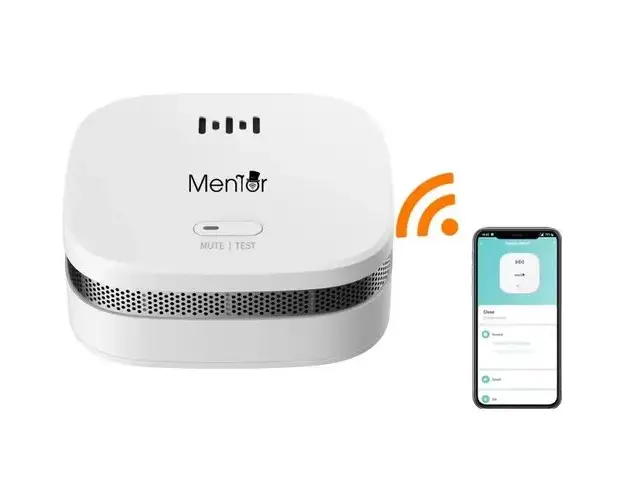 Senzor de Fum Smart wireless WiFI Mentor SY071 cu baterie, 3 ani durata de viata, 2.4GHz