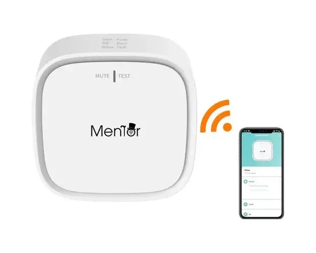 Senzor de Gaz Smart wireless WiFI Mentor SY070 2in1 cu avertizare pe telefon si acustica 2.4GHz indicator LED