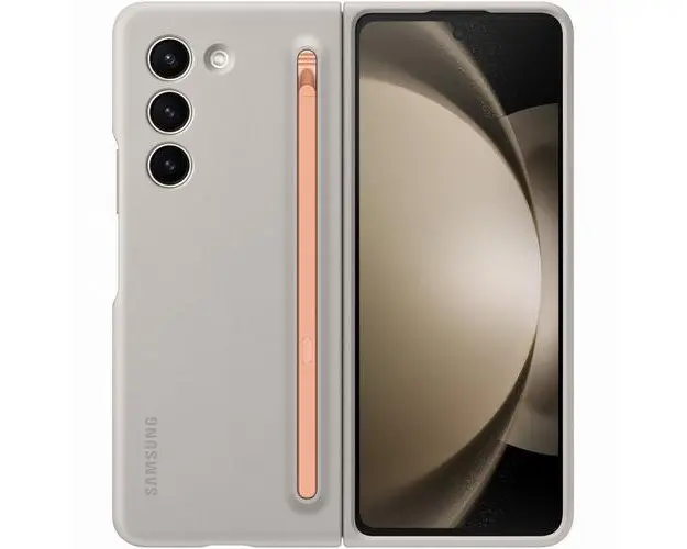 Husa de protectie Samsung Slim S-pen Case pentru Samsung Galaxy Z Fold 5 (Crem)