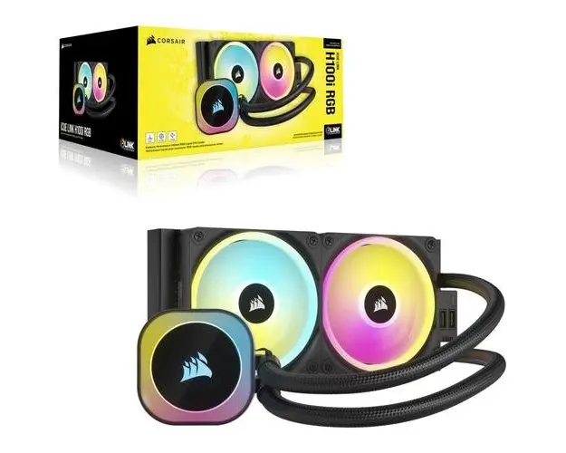 Cooler procesor AIO Corsair iCUE LINK H100i RGB, 240mm, racire cu lichid (Negru)